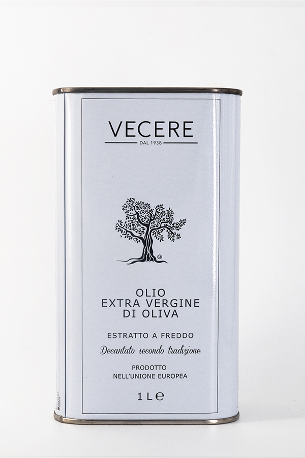 Lattina bianca di olio Vecere 1 L.