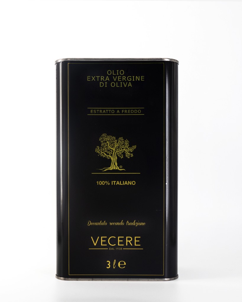 Lattina nera di olio Vecere 3 L.